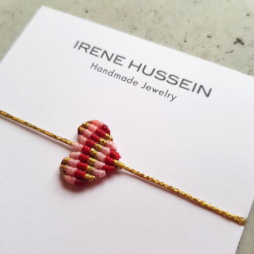 Bracelet en macramé en forme de Coeur - Medium ( 18 coloris )